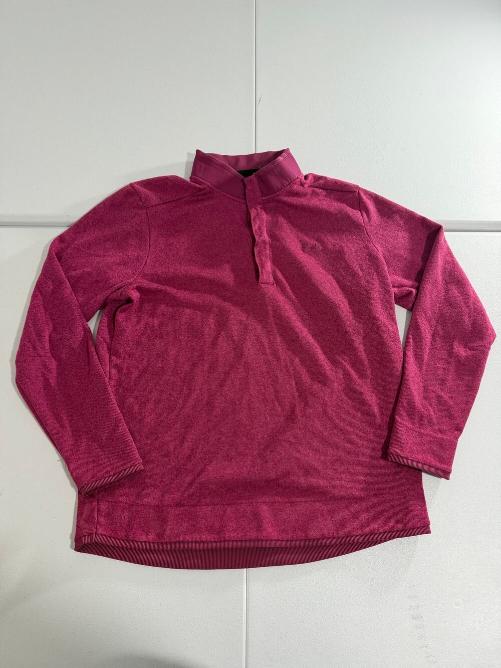 Under Armour ColdGear Quarter Snap Pullover Womens Sz XL Pink Fleece Golf